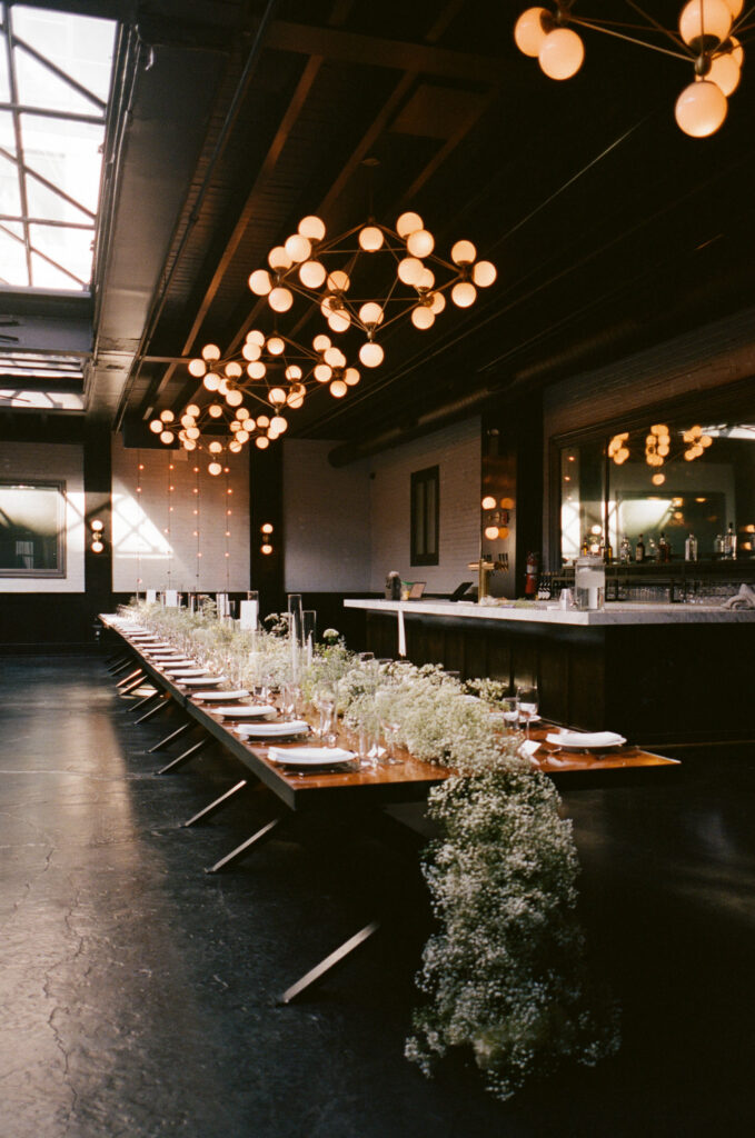 Wedding reception dinner space