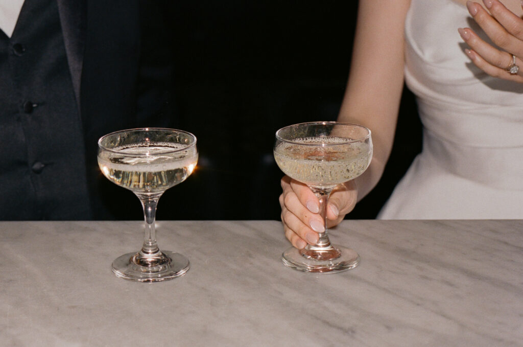 Two champagne glasses