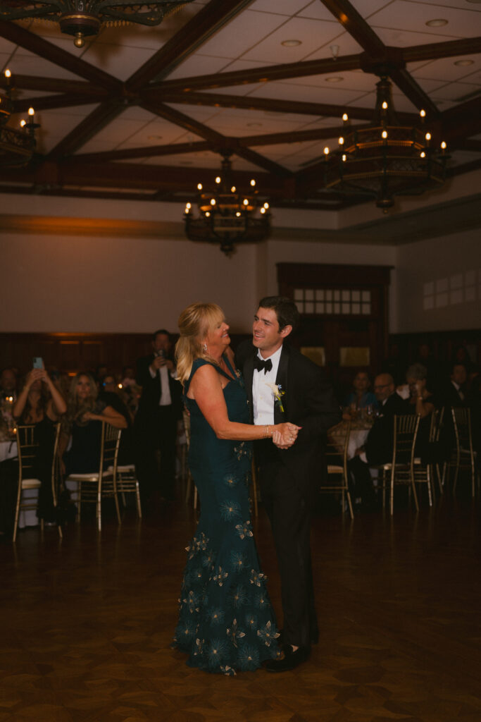 mother-son dance during wedding reception
