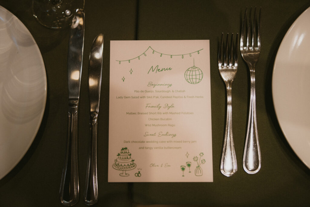 Wedding Menu Detail 