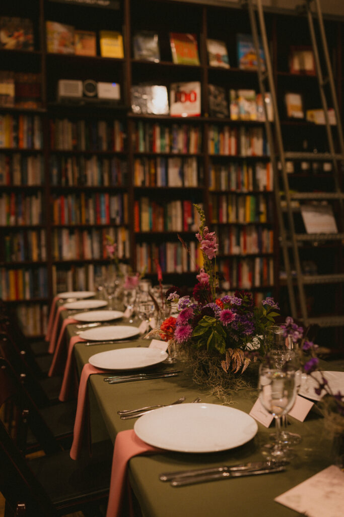 Tablescape at Housing Works Bookstore Wedding