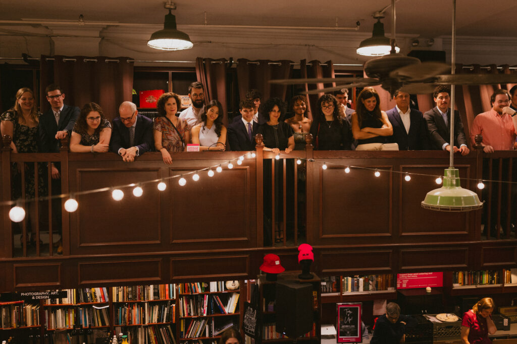 Guest reactions during housing works bookstore wedding ceremony 