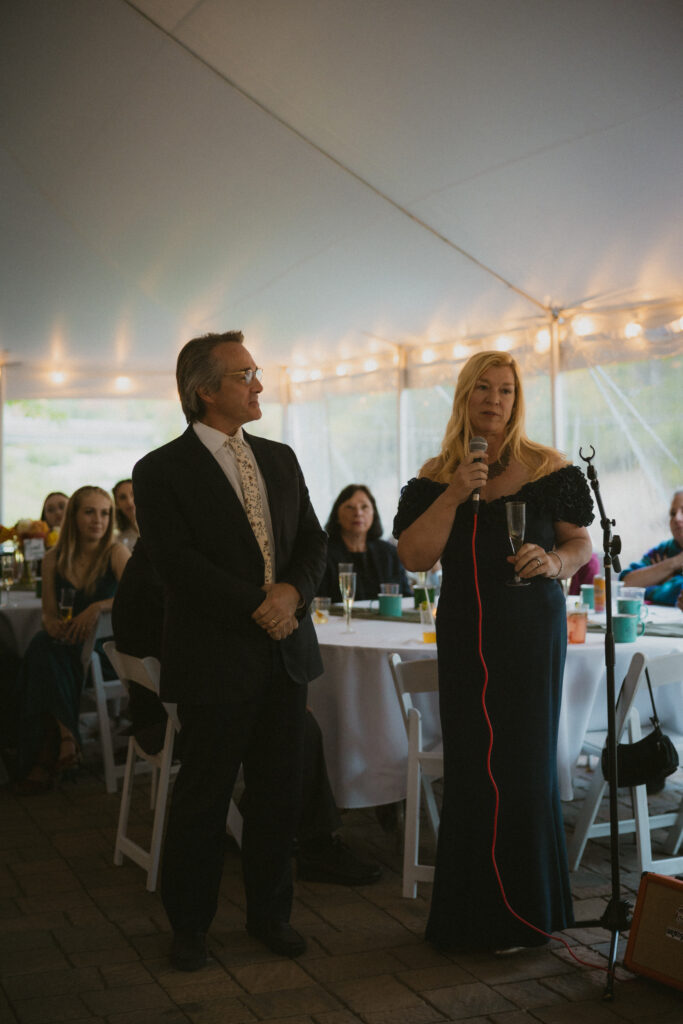 Mother of the groom giving a toast