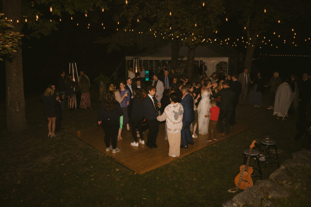 Dance floor during wedding reception