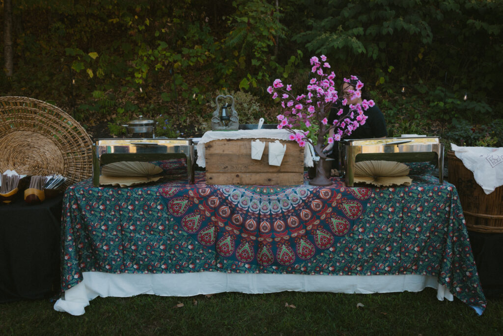 Wedding reception buffet table