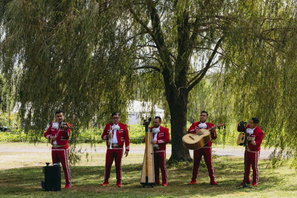 Mariachi band playing at a wedding