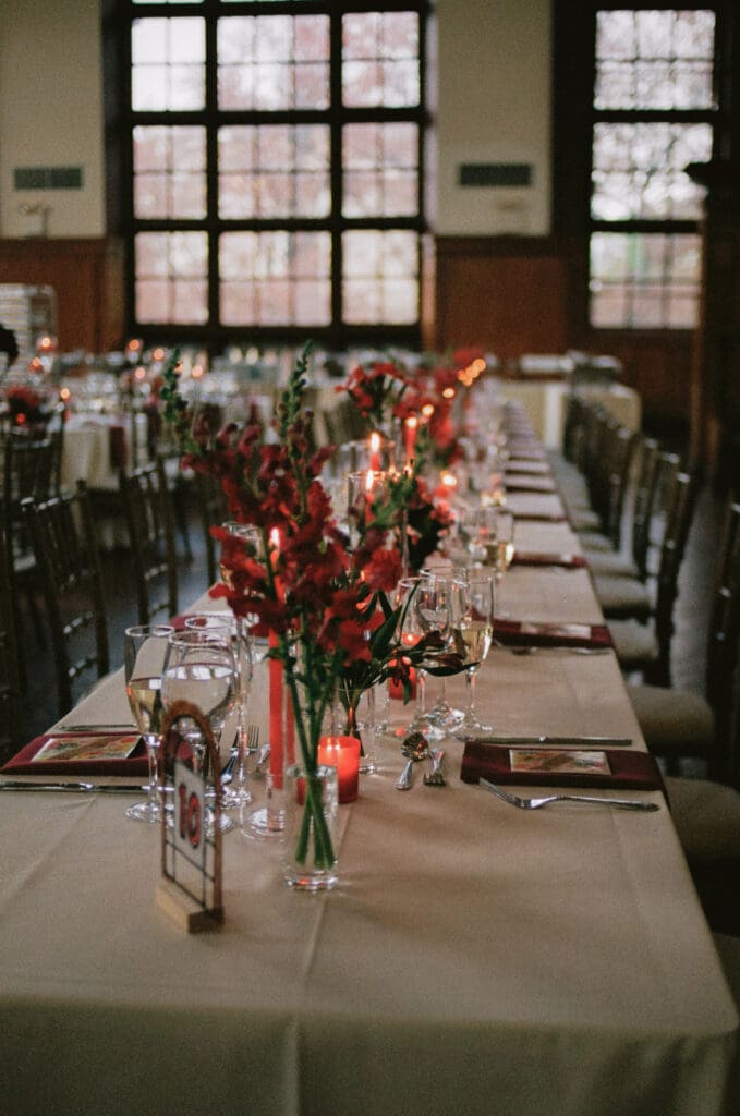 Reception table details 