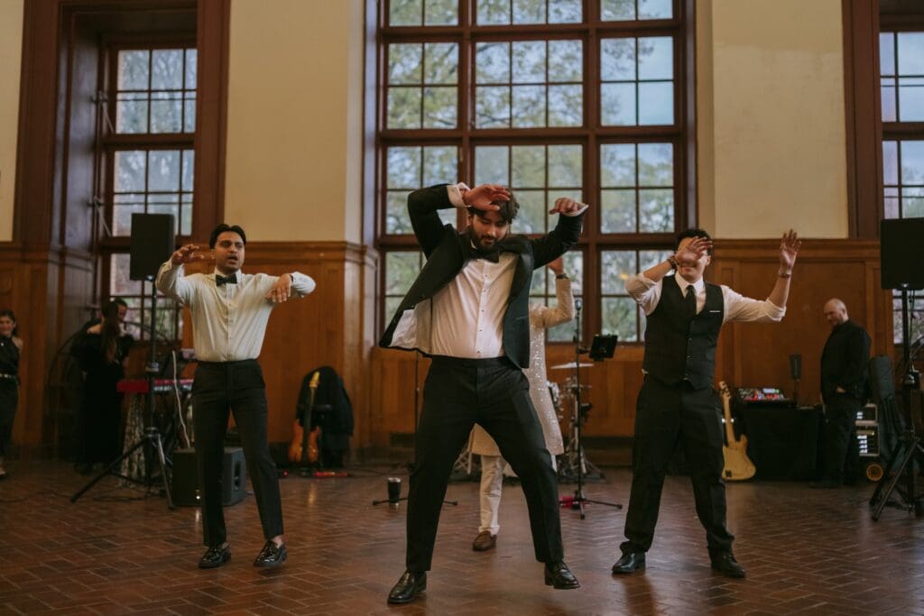 Groom doing an Indian dance performance
