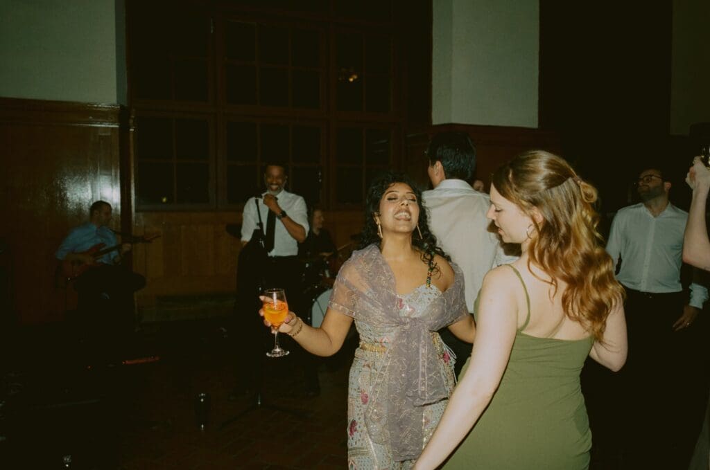 Wedding guests on the dance floor