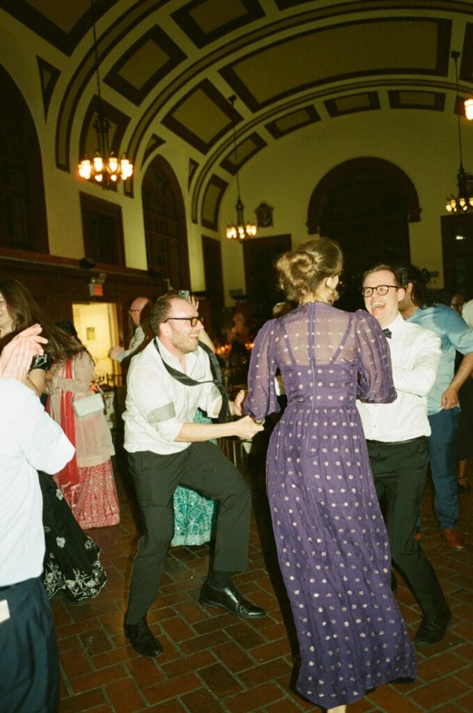 Wedding guests on the dance floor
