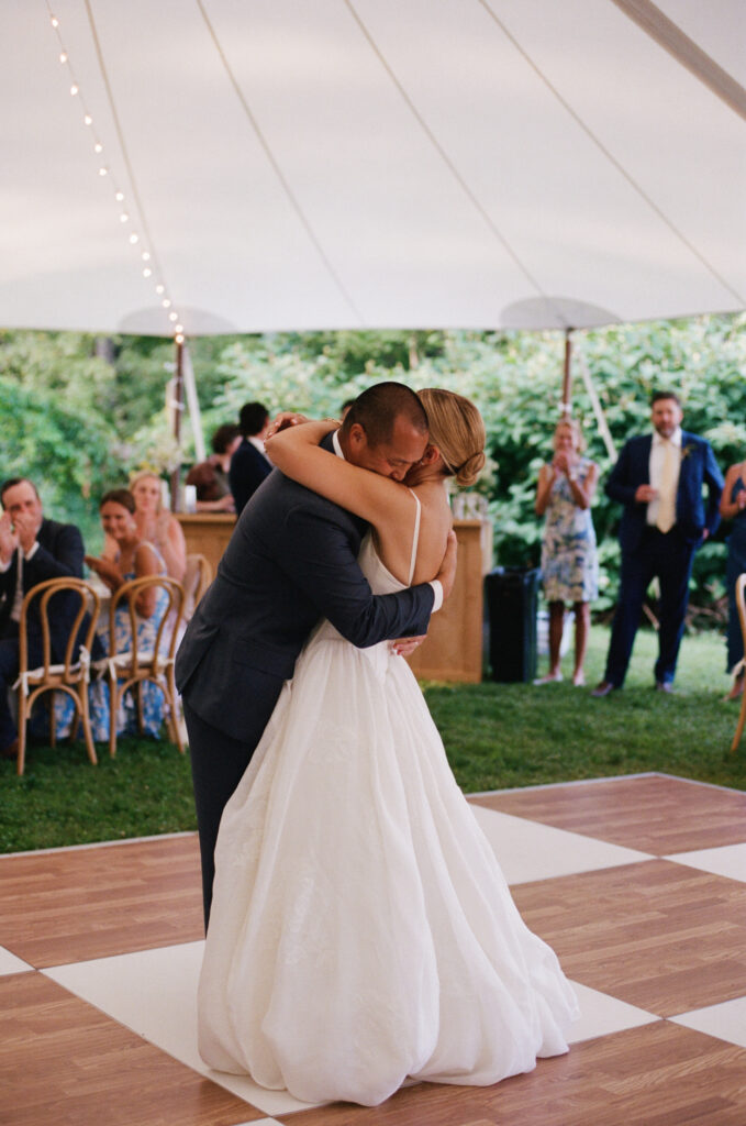 Bride and groom during the first dance 