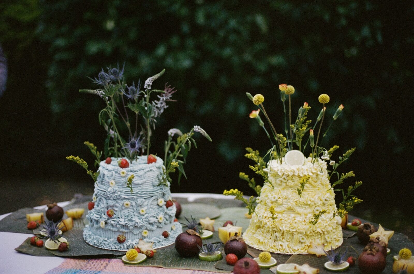 Whimsical colorful wedding cakes 