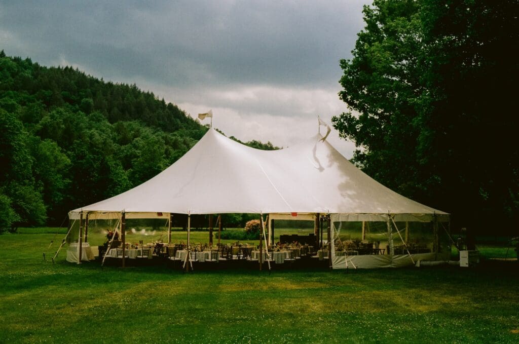 Sailcloth reception tent 