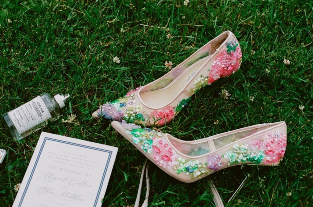 Bridal shoes flatlay