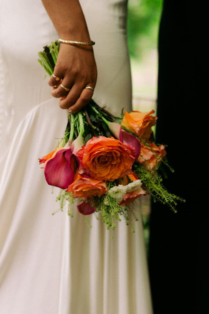 Close up of the bridal bouquet