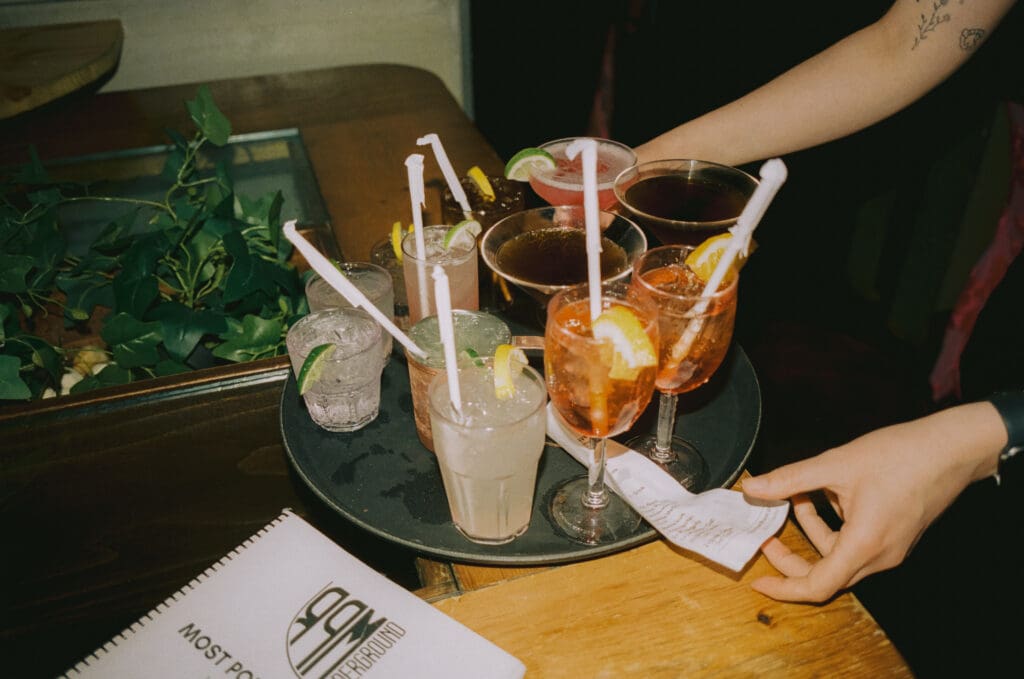 Drinks at a wedding afterparty