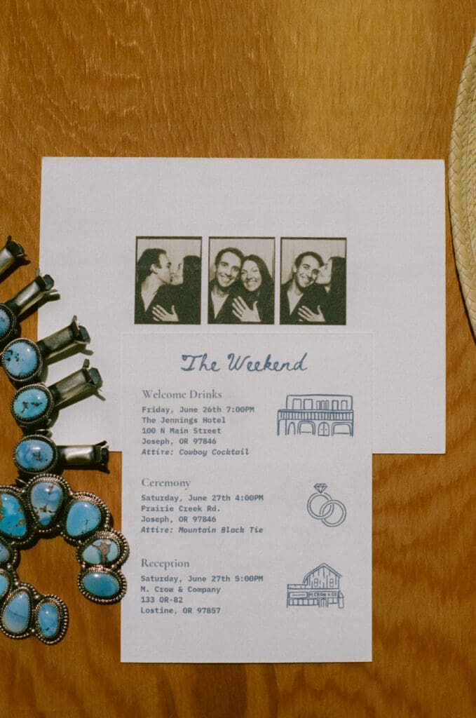 Detail flatlay at a western mountain wedding