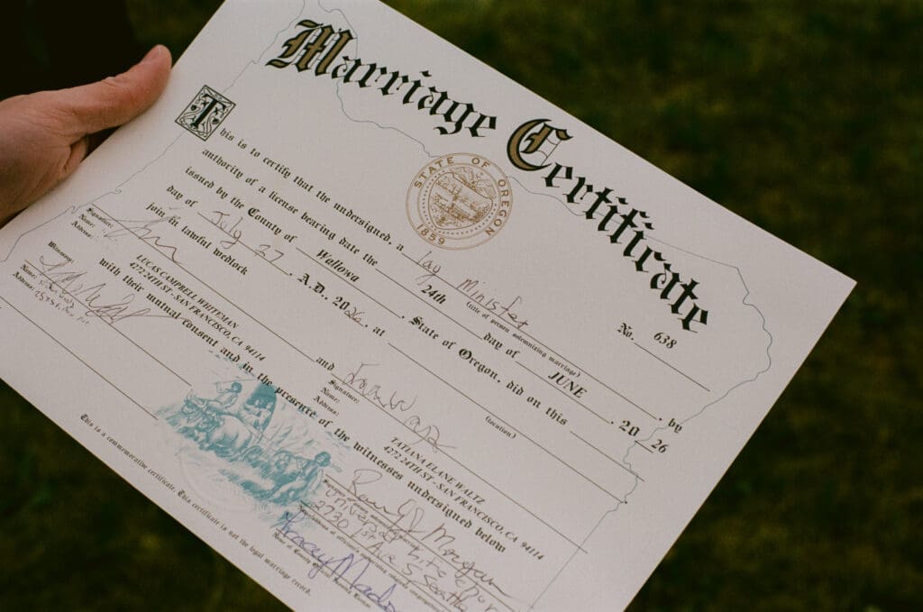 marriage certificate