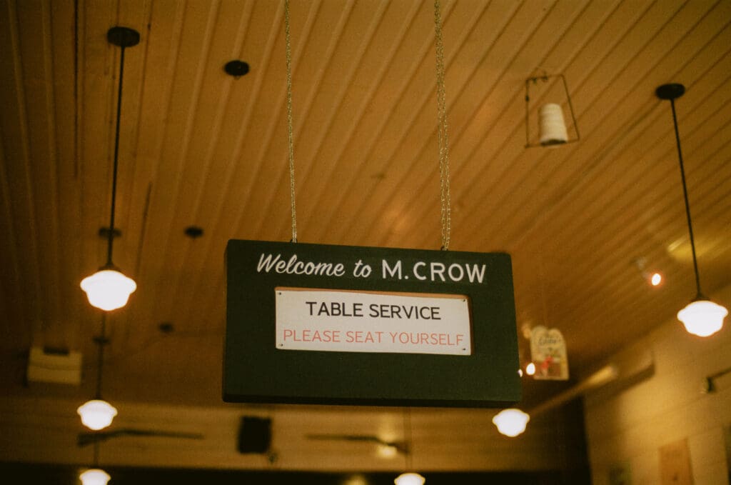 M. Crow retro restaurant sign