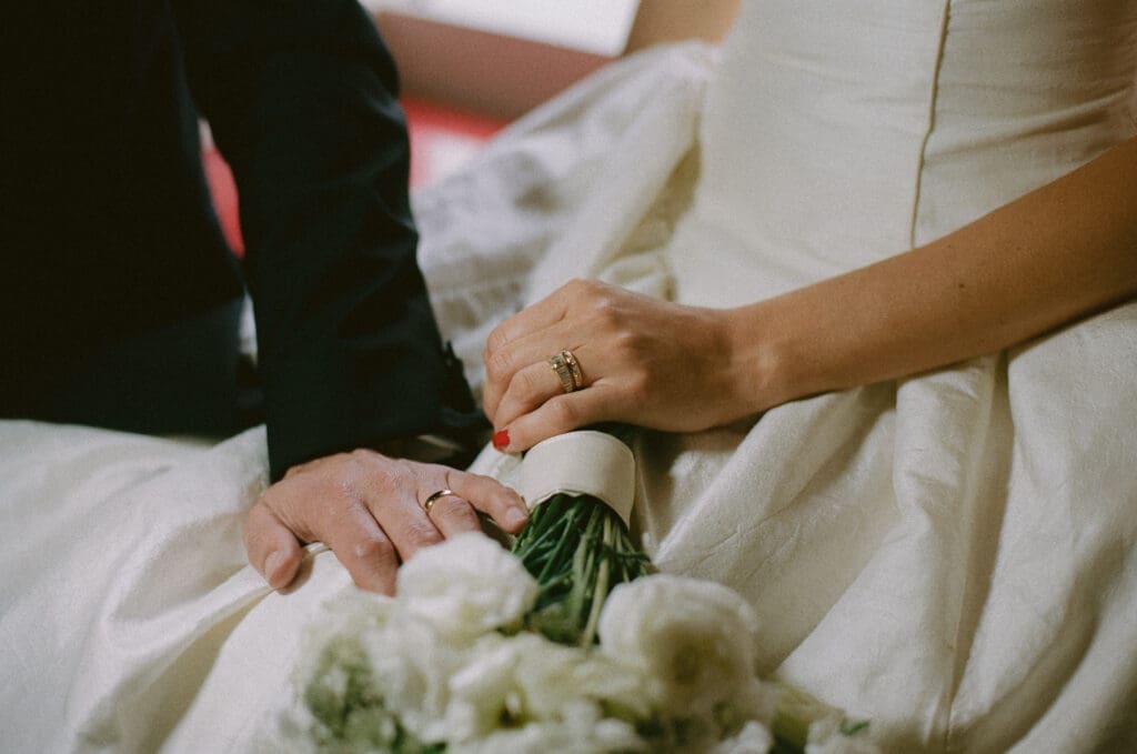 Close up of the bride and groom's rings